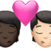 🧑🏿‍❤️‍💋‍🧑🏻 kiss: person, person, dark skin tone, light skin tone display on Apple